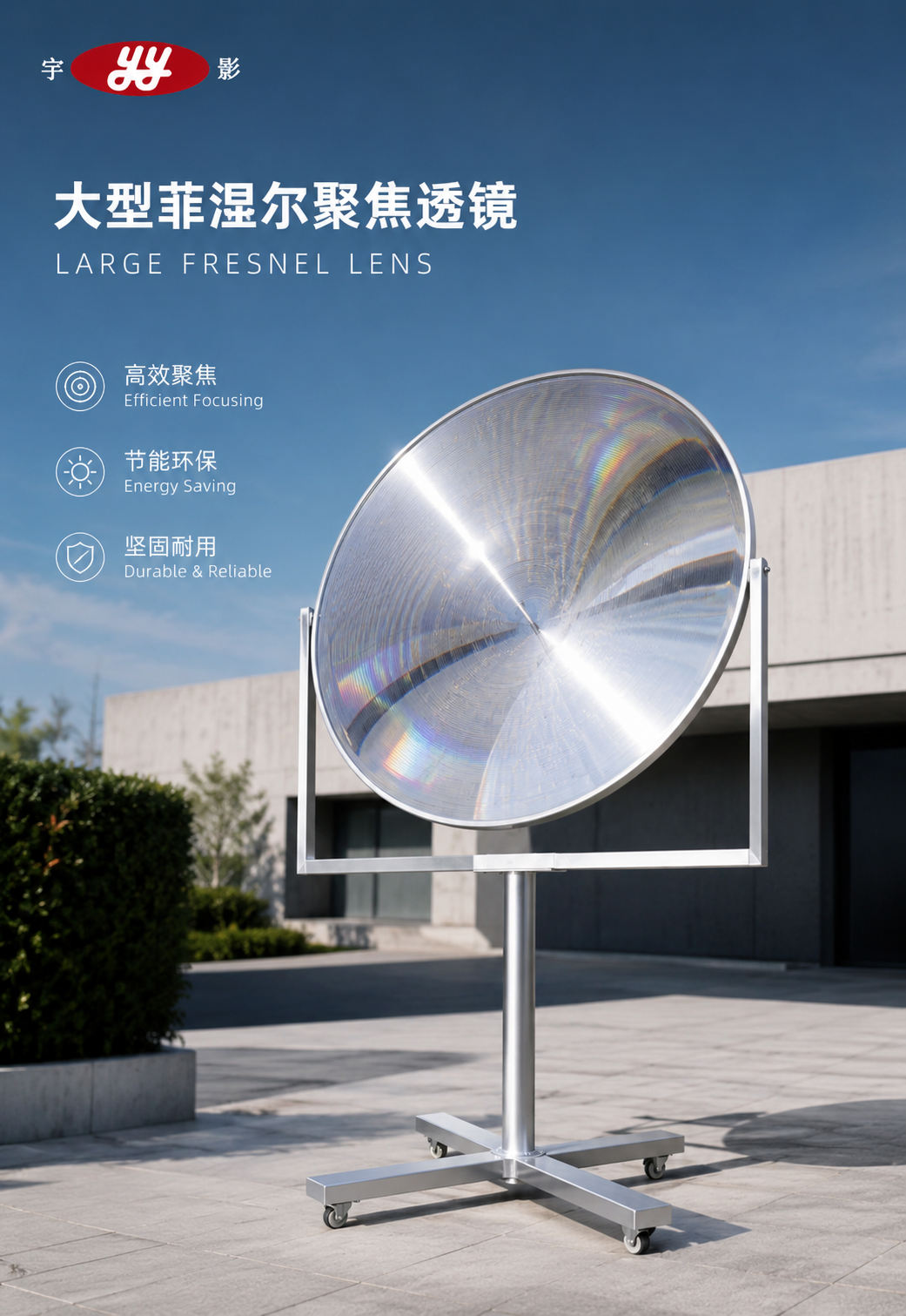 Large Fresnel Focusing Lens